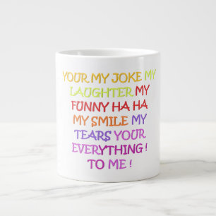 Joke laghter lustige niedliche Süßwortgedichte Jumbo-Tasse