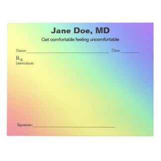 Joke prescription rainbow - 11" x 8.5" Notepad Notizblock