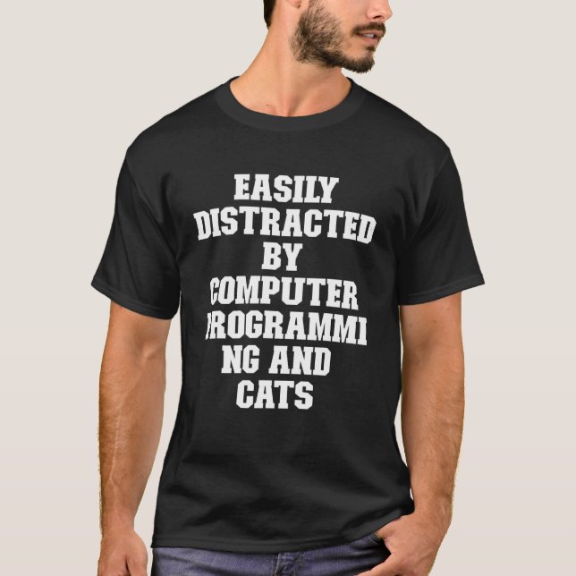 Joke Vater leicht ablenkbar durch Computerprogramm T-Shirt (Vorderseite)