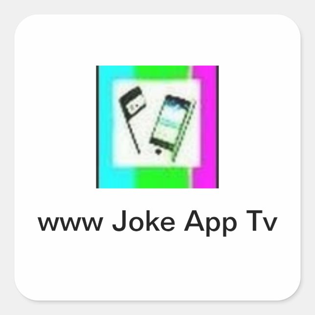 jokeAppTv Quadratischer Aufkleber (Vorderseite)