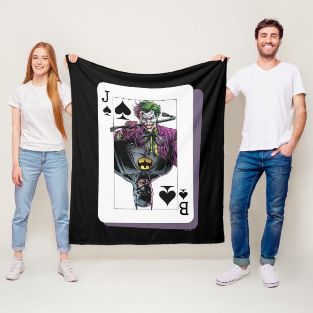 Joker and Batman Spade Playing Card Illustration Fleecedecke (Beispiel)