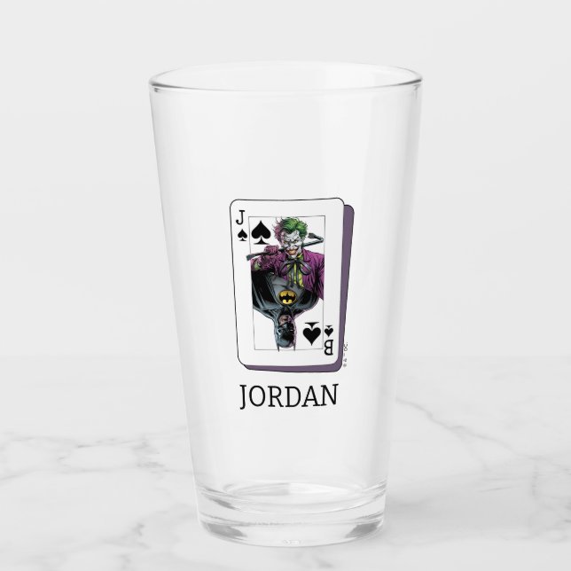 Joker and Batman Spade Playing Card Illustration Glas (Vorderseite)