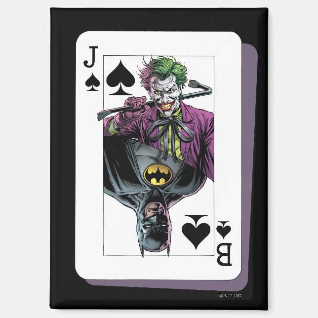 Joker and Batman Spade Playing Card Illustration Magnet (Vorderseite)