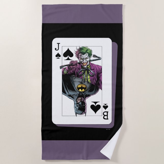Joker and Batman Spade Playing Card Illustration Strandtuch (Vorderseite)