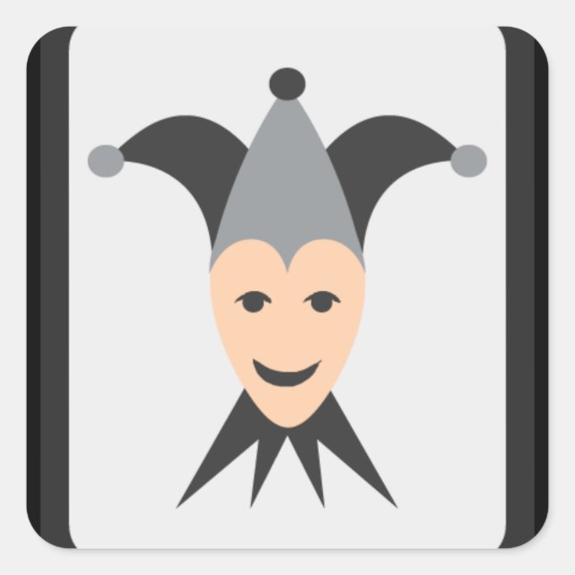 Joker Card Emoji Quadratischer Aufkleber (Vorderseite)
