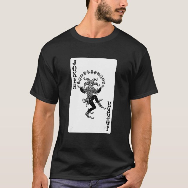 Joker Casino Poker Kartenspiele Schwarze Karten T-Shirt (Vorderseite)