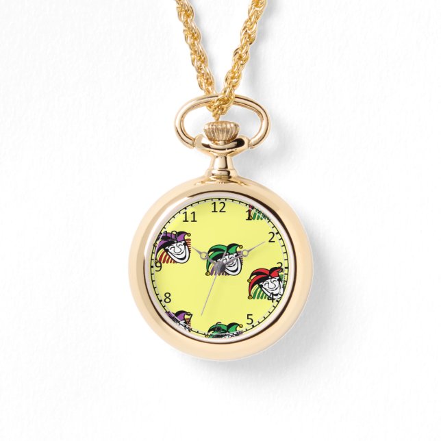 Joker farbige Hüte gelb Armbanduhr (Vorderseite)