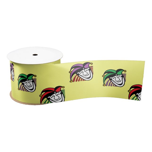 Joker farbige Hüte gelb Satinband (Spule)