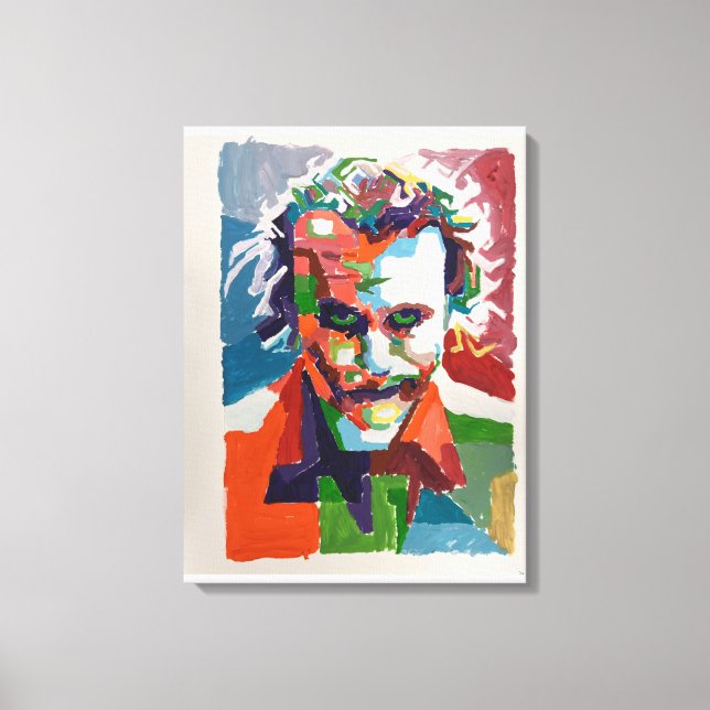 Joker handbemalt von Mark Elsen Leinwanddruck (Vorderseite)
