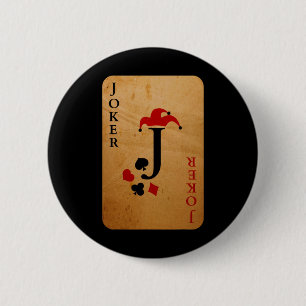 Joker-Kartenkostüm Halloween-Kartendecke Button