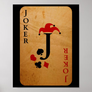 Joker-Kartenkostüm Halloween-Kartendecke Poster