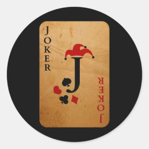 Joker-Kartenkostüm Halloween-Kartendecke Runder Aufkleber
