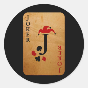 Joker-Kartenkostüm Halloween-Kartendecke Runder Aufkleber
