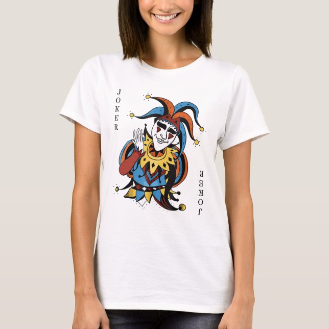 Joker Kartenspiel Halloween-Kostüm T-Shirt (Vorderseite)
