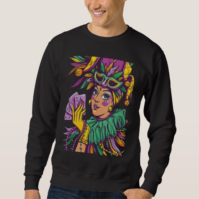 Joker Mardi Gras Party Parade Shenanigans Carnival Sweatshirt (Vorderseite)
