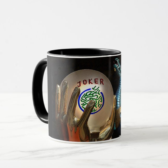Joker Milliamperestunde Jongg und Drache-Tasse Tasse (Vorderseite Links)