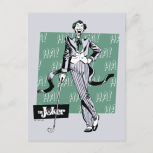 Joker mit Golfclub Postkarte