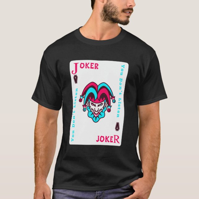 Joker Playing Card Ästhetischer Jester T-Shirt (Vorderseite)
