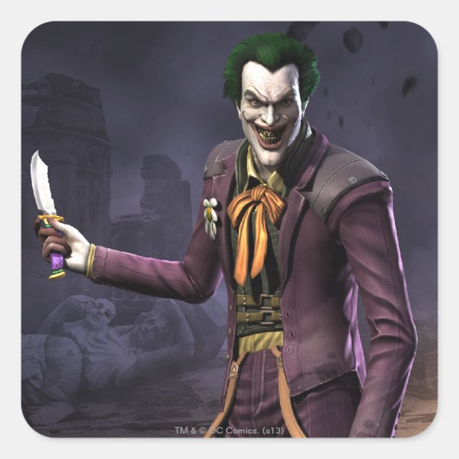 Joker Quadratischer Aufkleber (Vorderseite)