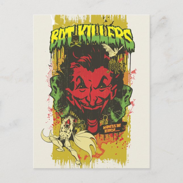 Joker Retro Comic Book Montage Postkarte (Vorderseite)