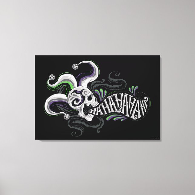 Joker-Schädel der Selbstmord-Gruppe-| - Haha Leinwanddruck (Vorderseite)