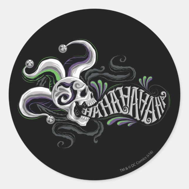 Joker-Schädel der Selbstmord-Gruppe-| - Haha Runder Aufkleber (Vorderseite)