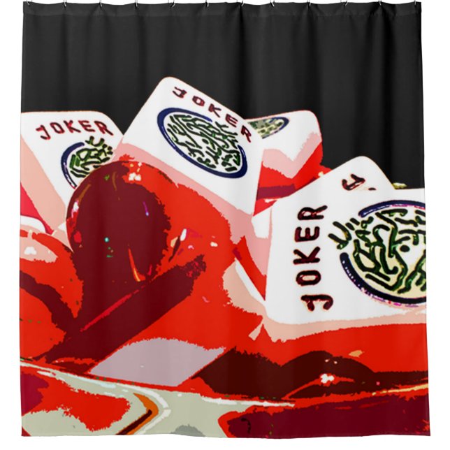 Joker-Schüssel-Duschvorhang Milliamperestunde Duschvorhang (Vorderseite)