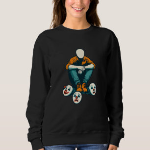 Joker-Stil Multi-Gesichts-Hoodie psychedelische Mo Sweatshirt