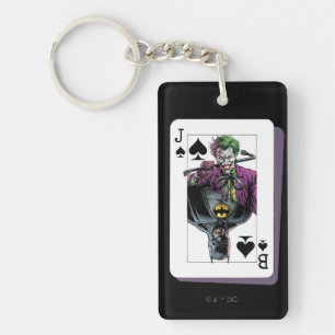 Joker und Batman Pik Spielkarte Illustration Schlüsselanhänger