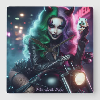 Joker's Wild Quadratische Wanduhr