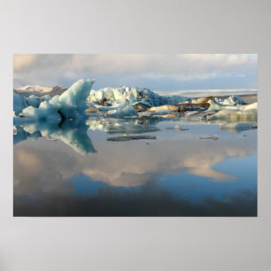 Jokulsarlon Eisbergle Seen Reflexionsposter Poster