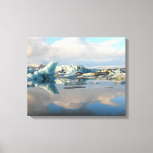 Jokulsarlon Eisbergsee-Reflexions-Leinwand Leinwanddruck
