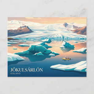 Jökulsárlón Gletscherlagune Island Postkarte
