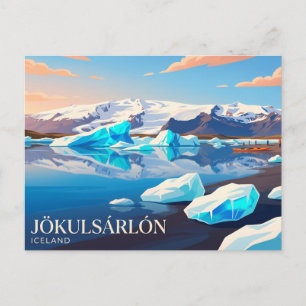 Jökulsárlón Gletscherlagune Island Postkarte