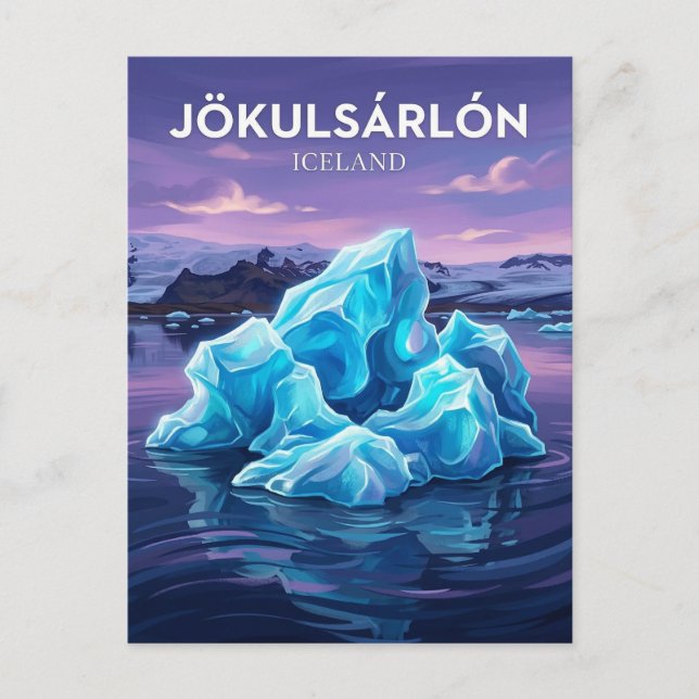 Jökulsárlón Island Postkarte (Vorderseite)