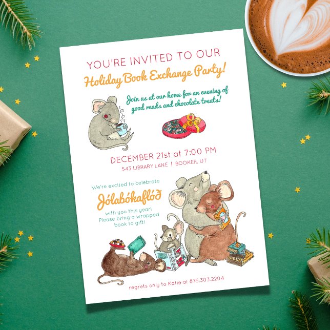 Jolabokaflod Christmas Book Exchange Einladung (Von Creator hochgeladen)