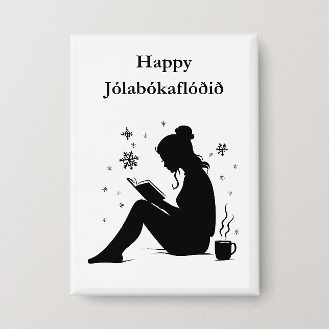 Jolabokaflod - Island Book Flood Button (Vorderseite)