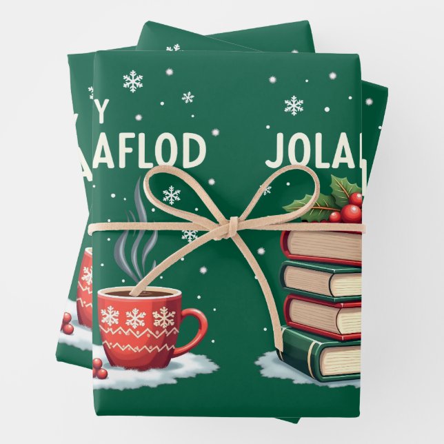 Jolabokaflod - Island Book Flood Geschenkpapier Set (Beispiel)