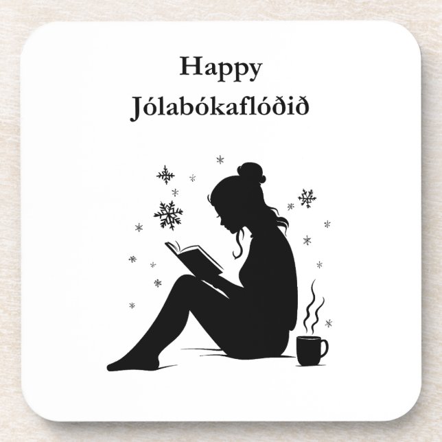 Jolabokaflod - Island Book Flood Getränkeuntersetzer (Vorderseite)