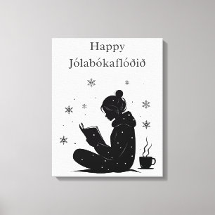 Jólabókaflóð – Isländische Bücherflut, Poster-Gesc Leinwanddruck
