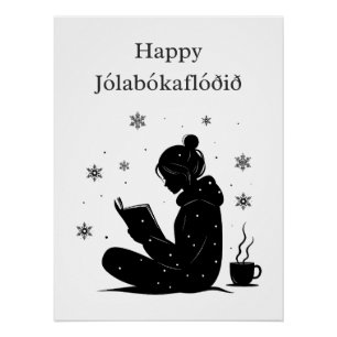 Jólabókaflóð - isländische Buchflut, Postergeschen Poster