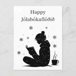 Jólabókaflóð - Isländische Buchflut, Sondergeschen Feiertagspostkarte
