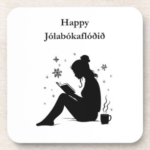 Jolabokaflod - Islands Bücherflut Getränkeuntersetzer