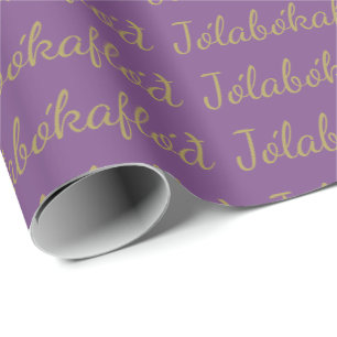 Jólabókaflóð lila Weihnachtsbuch-Flut Geschenkpapier