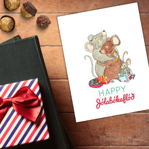 Jolabokaflod Weihnachtsmäuse Feiertagspostkarte