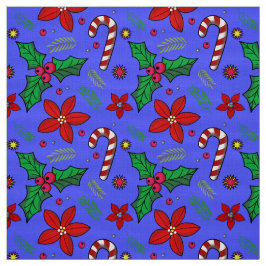 JolChristmas Poinsettia Holly Candy Cane Stoff