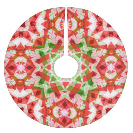 JolChristmas Red Green Pink Merry Star Muster Polyester Weihnachtsbaumdecke