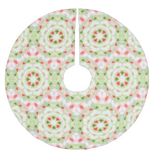 JolChristmas Red Green Pink Merry Star Muster Polyester Weihnachtsbaumdecke