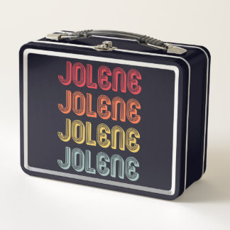 JOLENE Geschenkname Personalisiert Retro Vintag 80 Metall Brotdose
