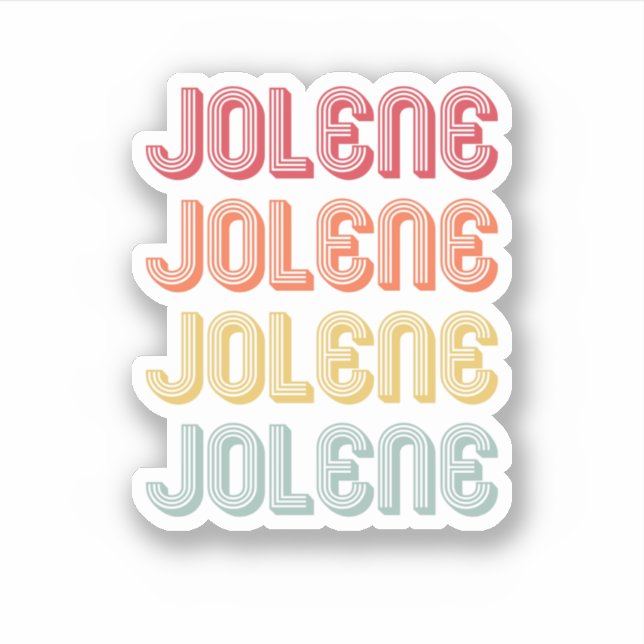 Jolene Gift Name Personalisiert Retro Vintag 80er  Aufkleber (Vorderseite)